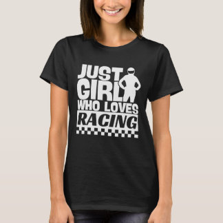 T-shirt Juste une fille qui aime courir la chemise, Racing