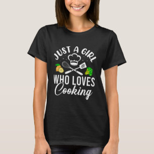T-shirt Juste Une Fille Qui Aime Cuisiner Casquette De Che