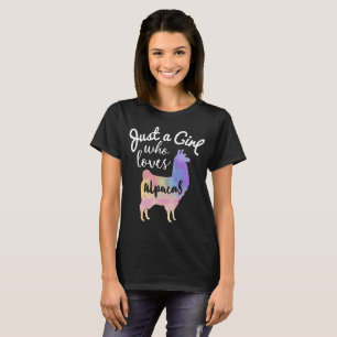 T-shirt Juste une fille qui aime des alpaga