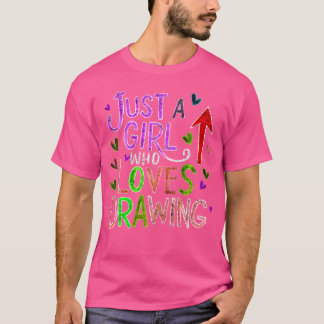 T-shirt Juste Une Fille Qui Aime Dessiner Dessin Dessin Co