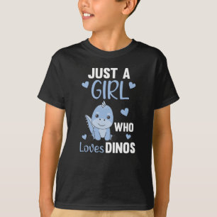 T-shirt Juste Une Fille Qui Aime Dinos Doux Dinosaure