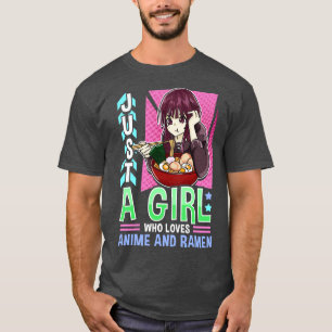 T-shirt Juste Une Fille Qui Aime Et Ramen Foodie Drôle 3