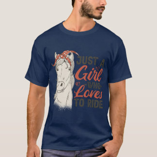 T-shirt Juste Une Fille Qui Aime Faire Du Cheval À Cheval 