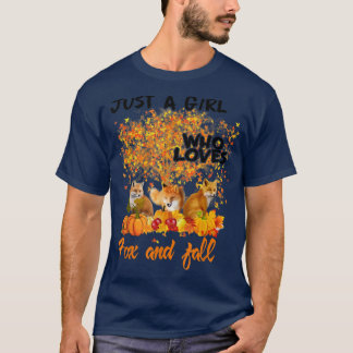 T-shirt Juste une fille qui aime Fos et citrouille d'autom