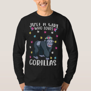 T-shirt Juste Une Fille Qui Aime Gorillas Cute Gorilla