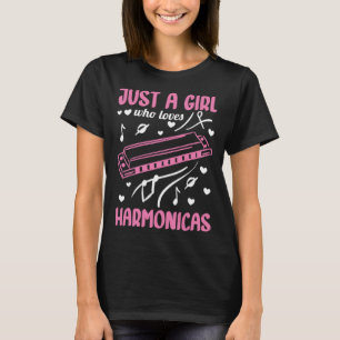 T-shirt Juste une fille qui aime Harmonicas Harmonicas