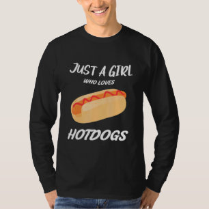 T-shirt Juste Une Fille Qui Aime Hotdogs Coupe Chien Chaud