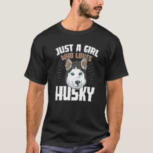 T-shirt Juste Une Fille Qui Aime Husky Chien Propriétaire 