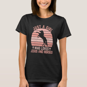 T-shirt Juste Une Fille Qui Aime Jésus Et Les Chevaux Chré
