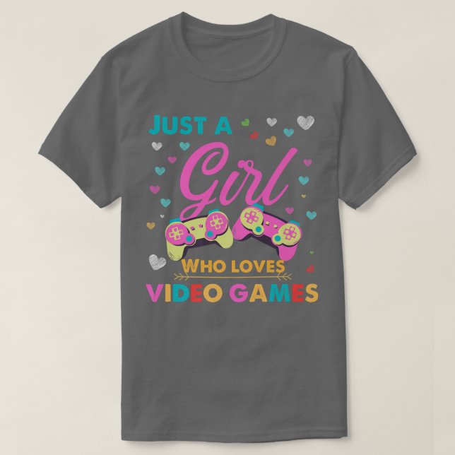 T-shirt Juste une fille qui aime Jeux Vidéo Gamer Aquarell (Design devant)