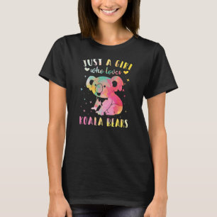 T-shirt Juste une fille qui aime Koala ours aquarelle
