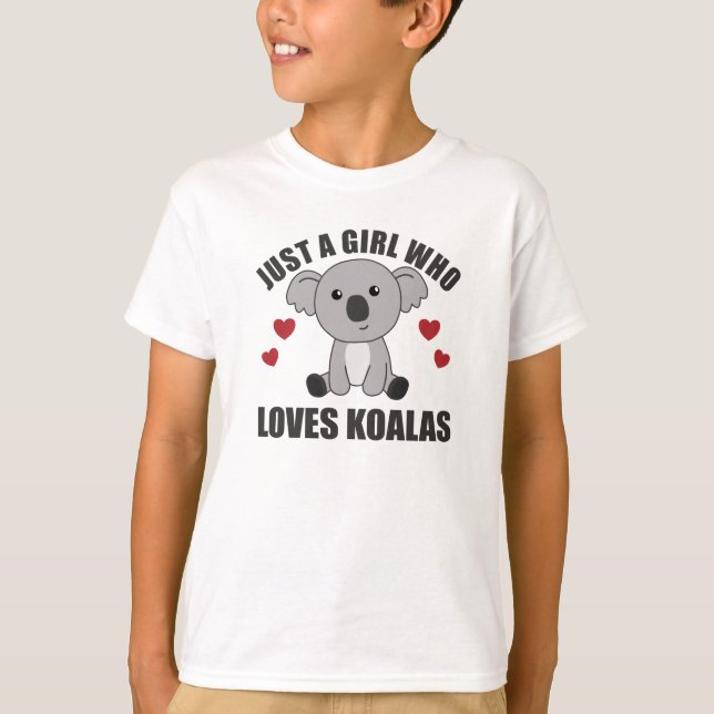 T-shirt Juste une fille qui aime Koalas - Cute Koala (Devant)