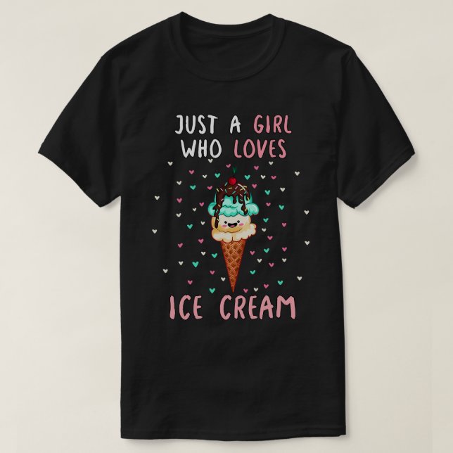 T-shirt Juste Une Fille Qui Aime La Crème De Glace (Design devant)