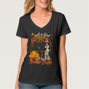 T-shirt Juste Une Fille Qui Aime La Frontière Collie Chien