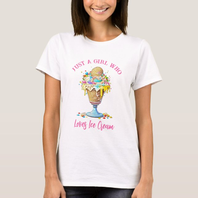T-shirt Juste une fille qui aime la glace (Devant)