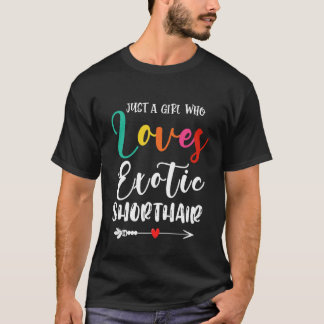 T-shirt Juste une fille qui aime la maman chat exotic shor