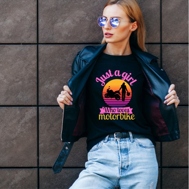T-shirt Juste une fille qui aime la moto (Créateur téléchargé)