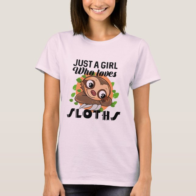 T-shirt Juste une fille qui aime la paresse (Devant)