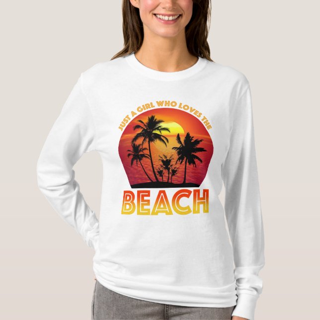 T-shirt Juste Une Fille Qui Aime La Plage (Devant)