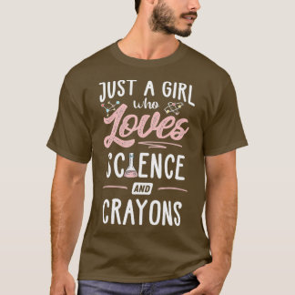 T-shirt Juste Une Fille Qui Aime La Science Et Crayons Cad