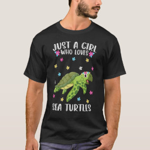 T-shirt Juste Une Fille Qui Aime La Tortue Mignonne