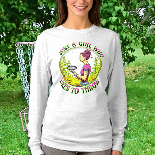 T-shirt Juste une fille qui aime lancer Disc Golf