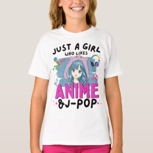 T-shirt Juste Une Fille Qui Aime L'Anime Et Les Filles Ado
