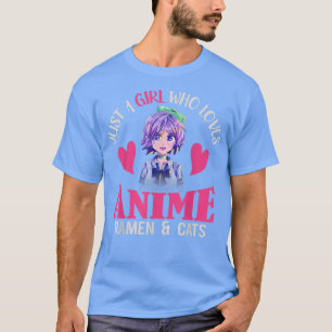 T-shirt juste une fille qui aime l'anime ramen et les chat