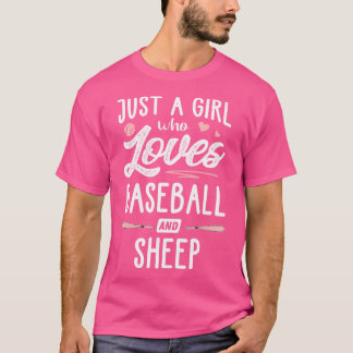 T-shirt Juste Une Fille Qui Aime Le Baseball Et Les Femmes