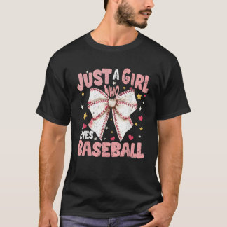 T-shirt Juste une fille qui aime le baseball mignon Coquet