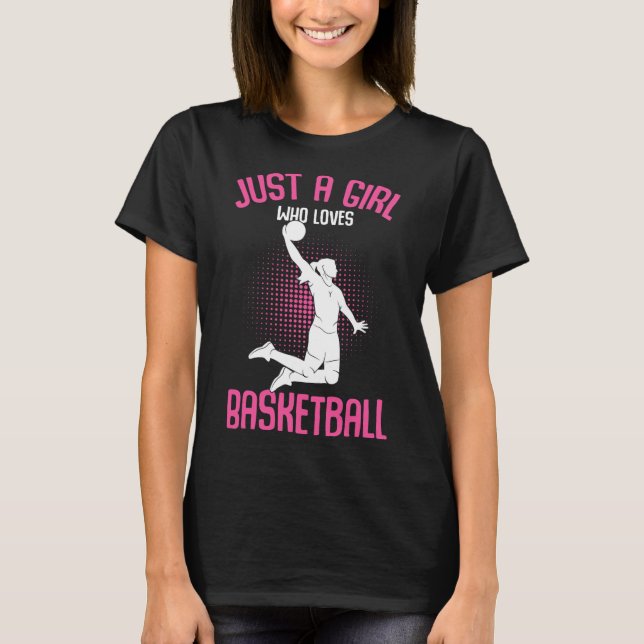 T-shirt Juste une fille qui aime le basket-ball enfants fi (Devant)