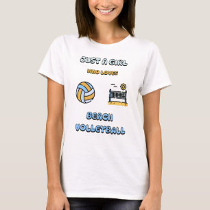 T-shirt Juste une fille qui aime le beach volley