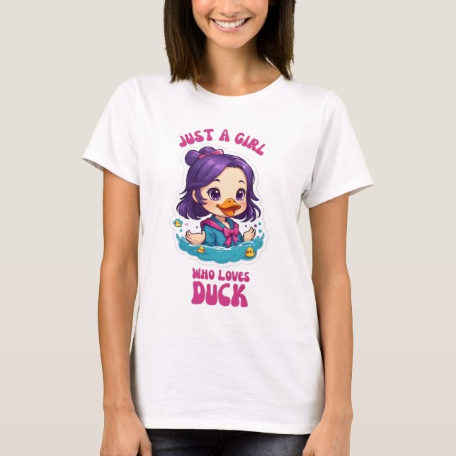 T-shirt Juste Une Fille Qui Aime Le Canard (Devant)