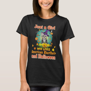 T-shirt Juste Une Fille Qui Aime Le Chat Américain Shortha