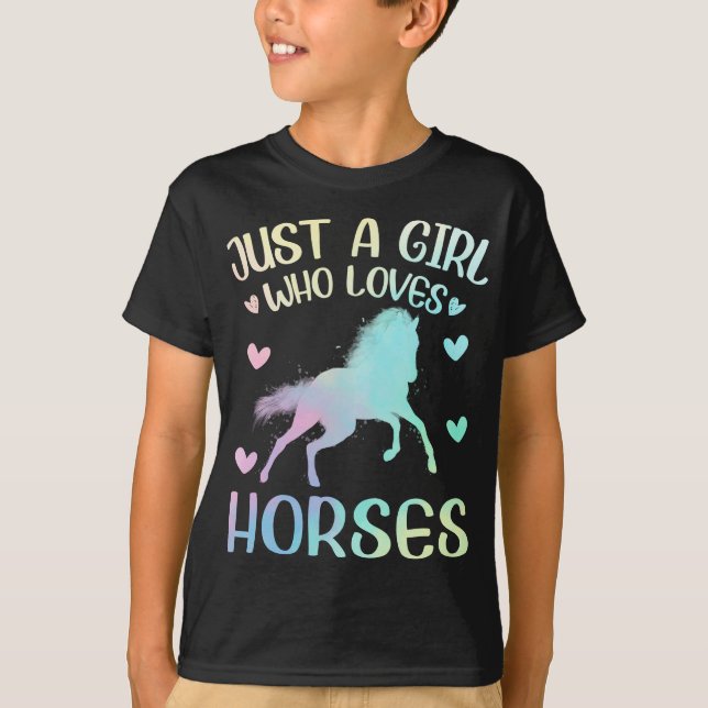 T-shirt Juste Une Fille Qui Aime Le Cheval (Devant)