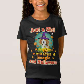T-Shirt Juste Une Fille Qui Aime Le Chien Beagle Et Hallow