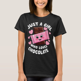 T-shirt Juste une fille qui aime le chocolat humour mignon