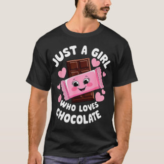 T-shirt Juste Une Fille Qui Aime Le Chocolat Humour Mignon