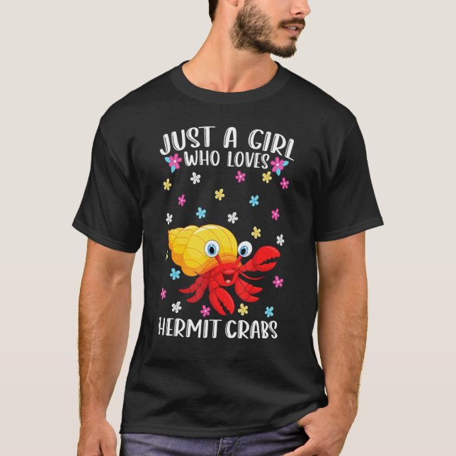 T-shirt Juste Une Fille Qui Aime Le Crabe Hermite Crabe mi (Devant)