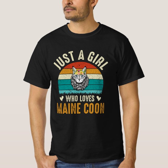 T-shirt Juste Une Fille Qui Aime Le Maine Coon (Devant)