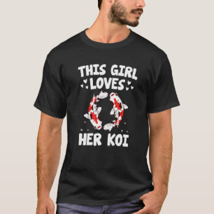 T-shirt Juste Une Fille Qui Aime Le Poisson Koi Japonais P