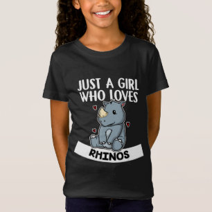 T-Shirt Juste une fille qui aime le rhinocéros mignon