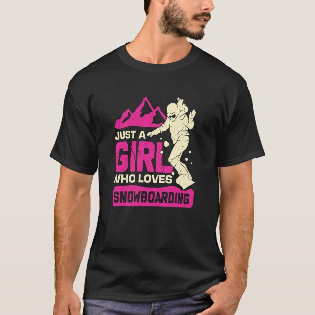 T-shirt Juste Une Fille Qui Aime Le Snowboard (Devant)