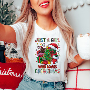 T-shirt Juste une fille qui aime le thé de Noël