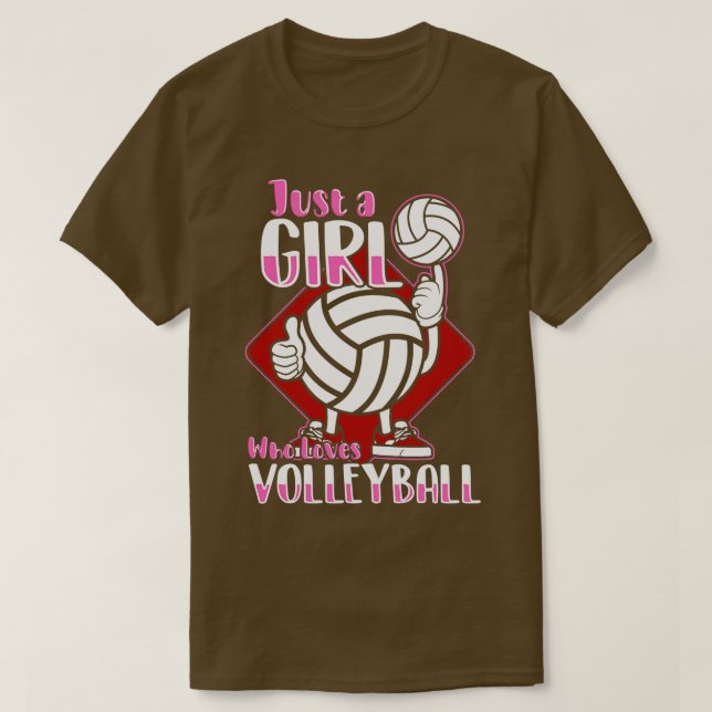 T-shirt Juste Une Fille Qui Aime Le Volley (Design devant)