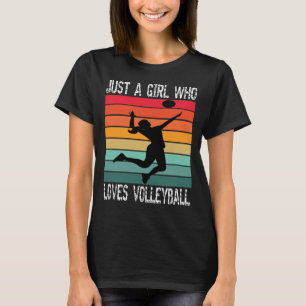 T-shirt juste une fille qui aime le volley-ball,
