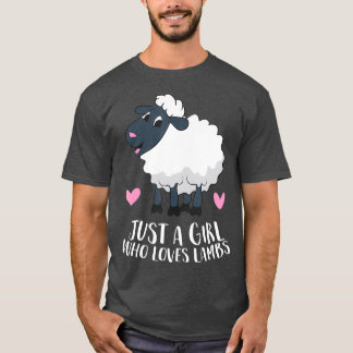 T-shirt Juste une fille qui aime les agneaux mignonette mo