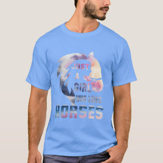T-shirt Juste Une fille qui aime les amis des chevaux