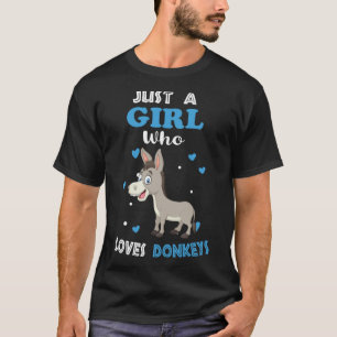 T-shirt Juste une fille qui aime les ânes âne