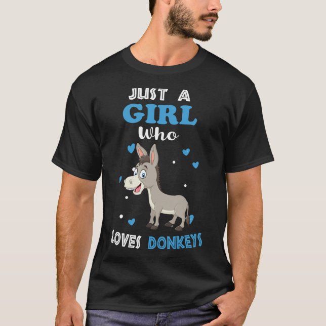 T-shirt Juste une fille qui aime les ânes âne (Devant)